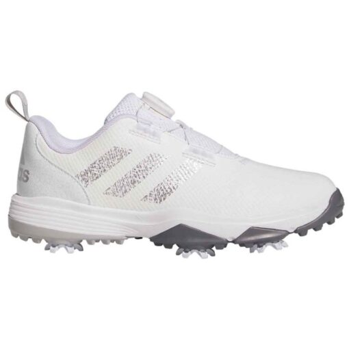 adidas juniors codechaos 22 boa golf shoes white silver grey two profile itempicture