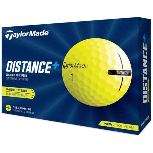 taylormade 2021 distance plus yellow golf balls packaging